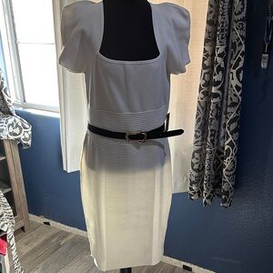 🌺NWT🌺 Express White Midi Dress (Black Belt not included)